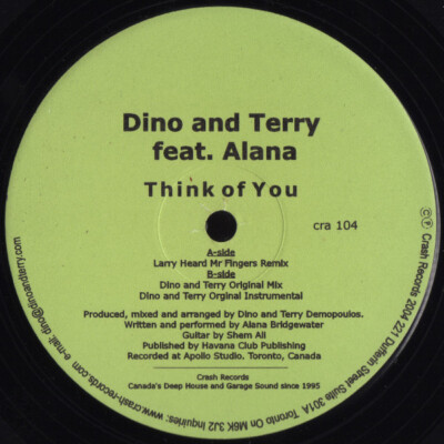 Dino & Terry Feat. Alana Bridgewater - Think Of You (12'') (Very Good Plus (VG+))