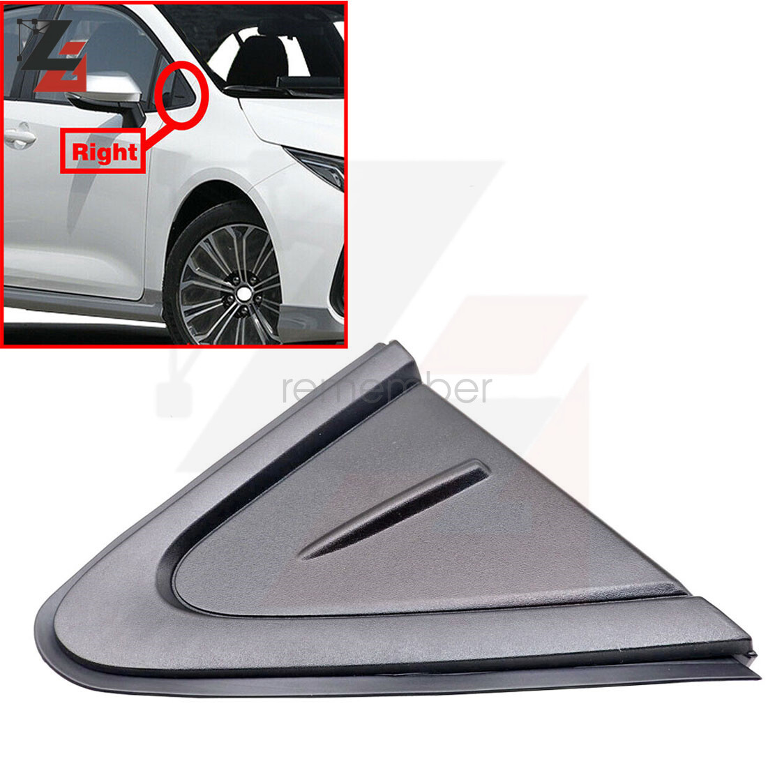 Front Right Side Mirror Trim Triangle Cover For 2019 2020 2021 Toyota Corolla