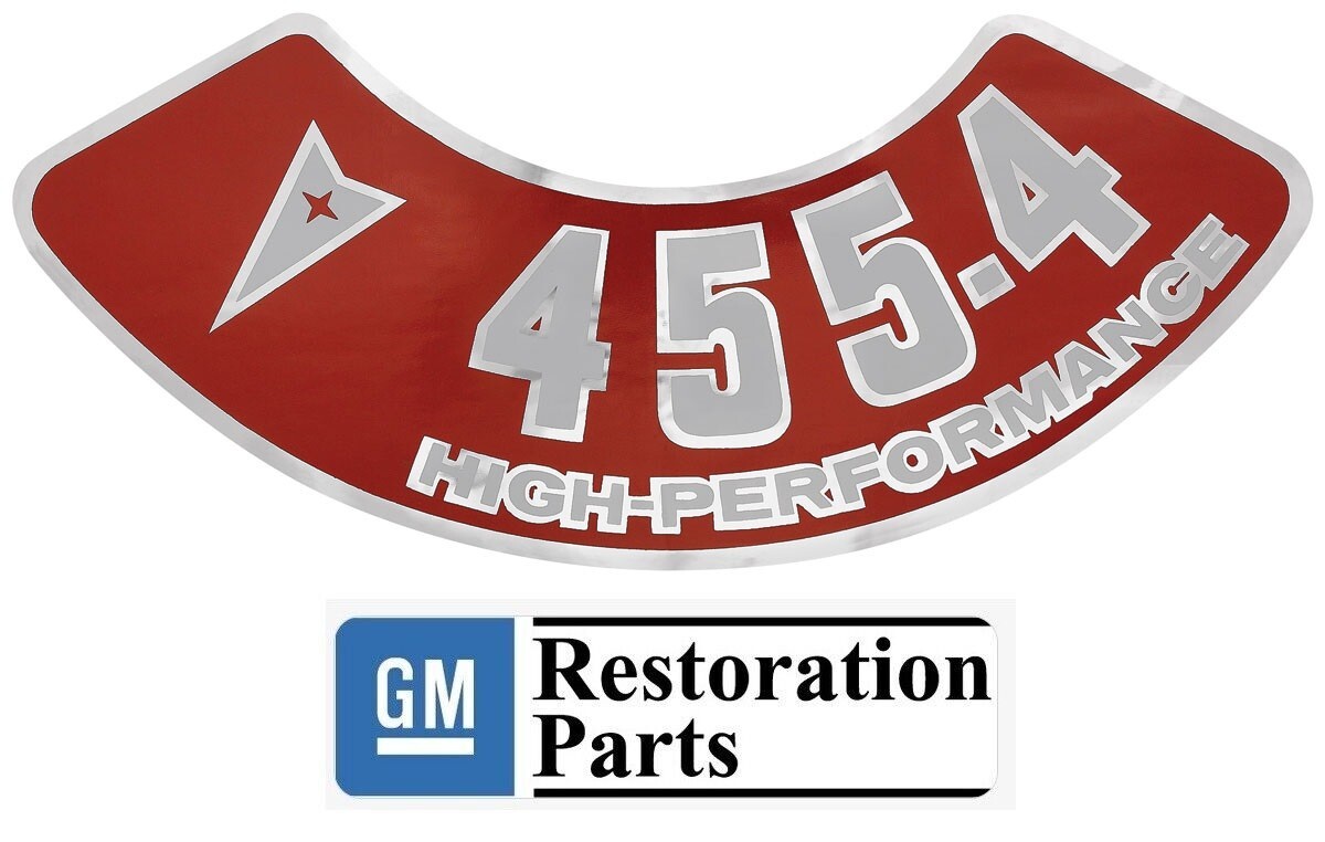 超希少・奇跡の内装84年製 GPA エアクラフト 純正シールド付 仏製当時物 Pontiac Air Cleaner 455 HP Decal GTO Firebird GM Licensed USA Made