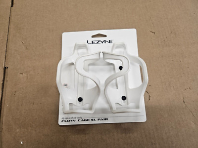NEW GENUINE Lezyne Bottle Flow Cage SL PAIR WHITE 2 CAGES