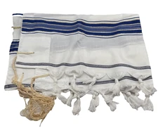 Blue And Gold Strips Tallit
