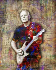 DAVID GILMOUR OF PINK FLOYD Pop Art 8x10in Poster, Pink Floyd Free Shipping US