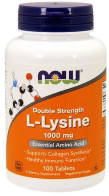 NOW Foods L-Lysine, Double Strength, 1000 mg, 100 Tablets, (10/2030)