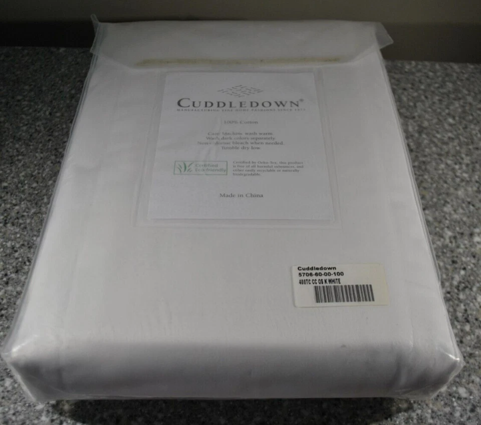 Cubierta de edredón CUDDLEDOWN 400 hilos, King, blanca, nueva con etiquetas Foto 2 de 4