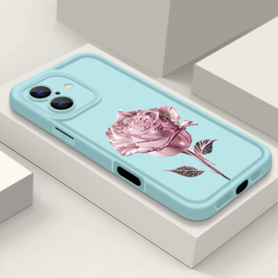 Pink Flower für iPhone 16 Pro Max 15 14 13 12 11 XS XR 8 7 Schutz  Case Cover