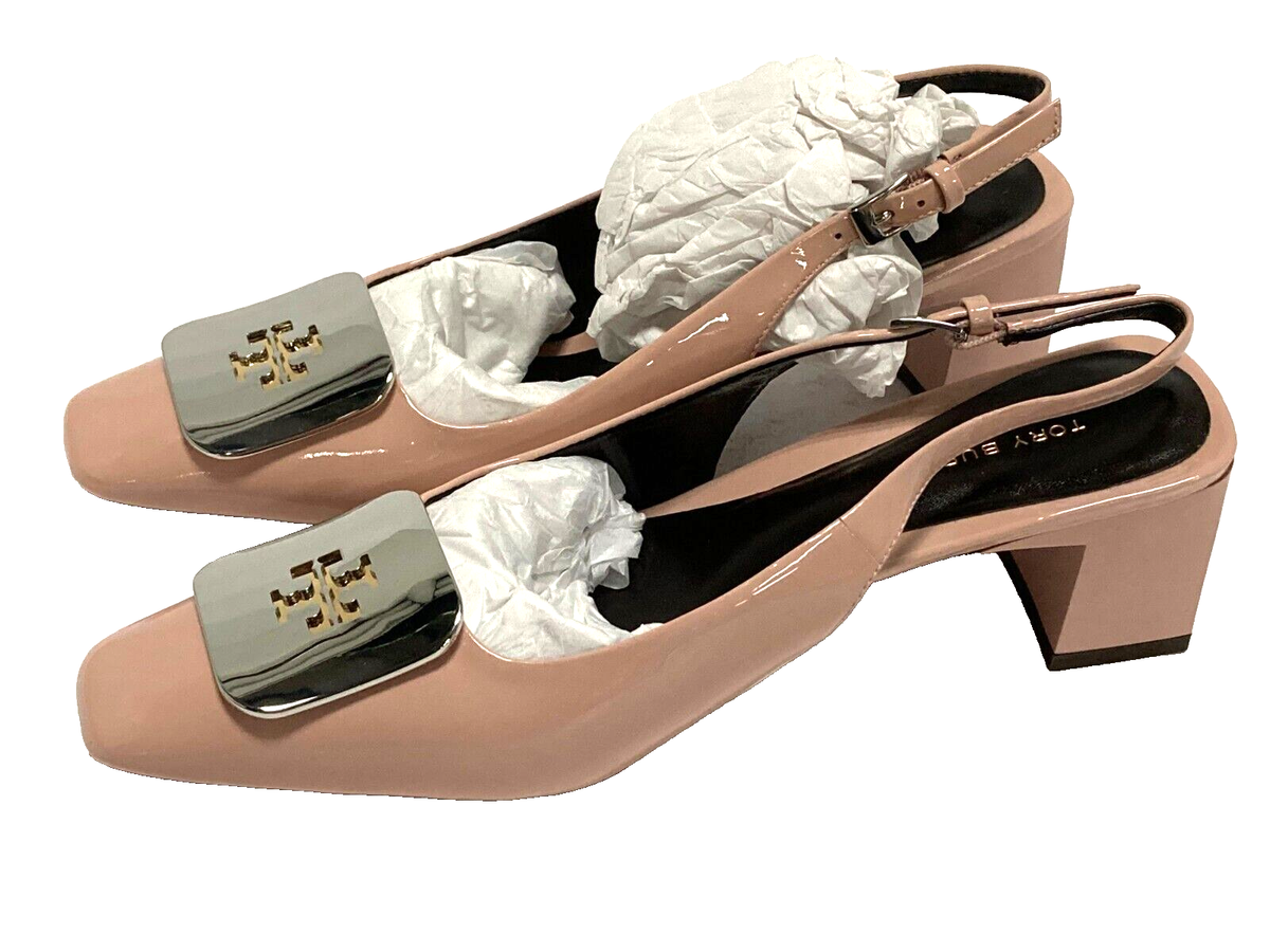 Tory Burch Women's Georgia Slingback Pump Heel Square Toe, Pink