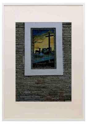 639035 Stag And Crucifix Tile Santa Clara Convent Seville Spain A3 A4 Framed Pr