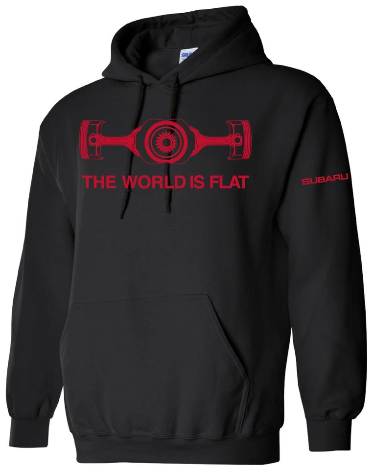 Subaru World Is Flat Logo Pullover Forester Impreza WRX STI Hoodie SWEATSHIRT - Image 2 of 2