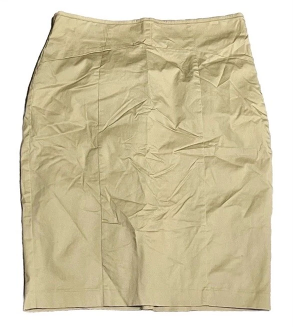 NWT NY & Co. Tan Stretch Cotton Midi Pencil Skirt Size 18