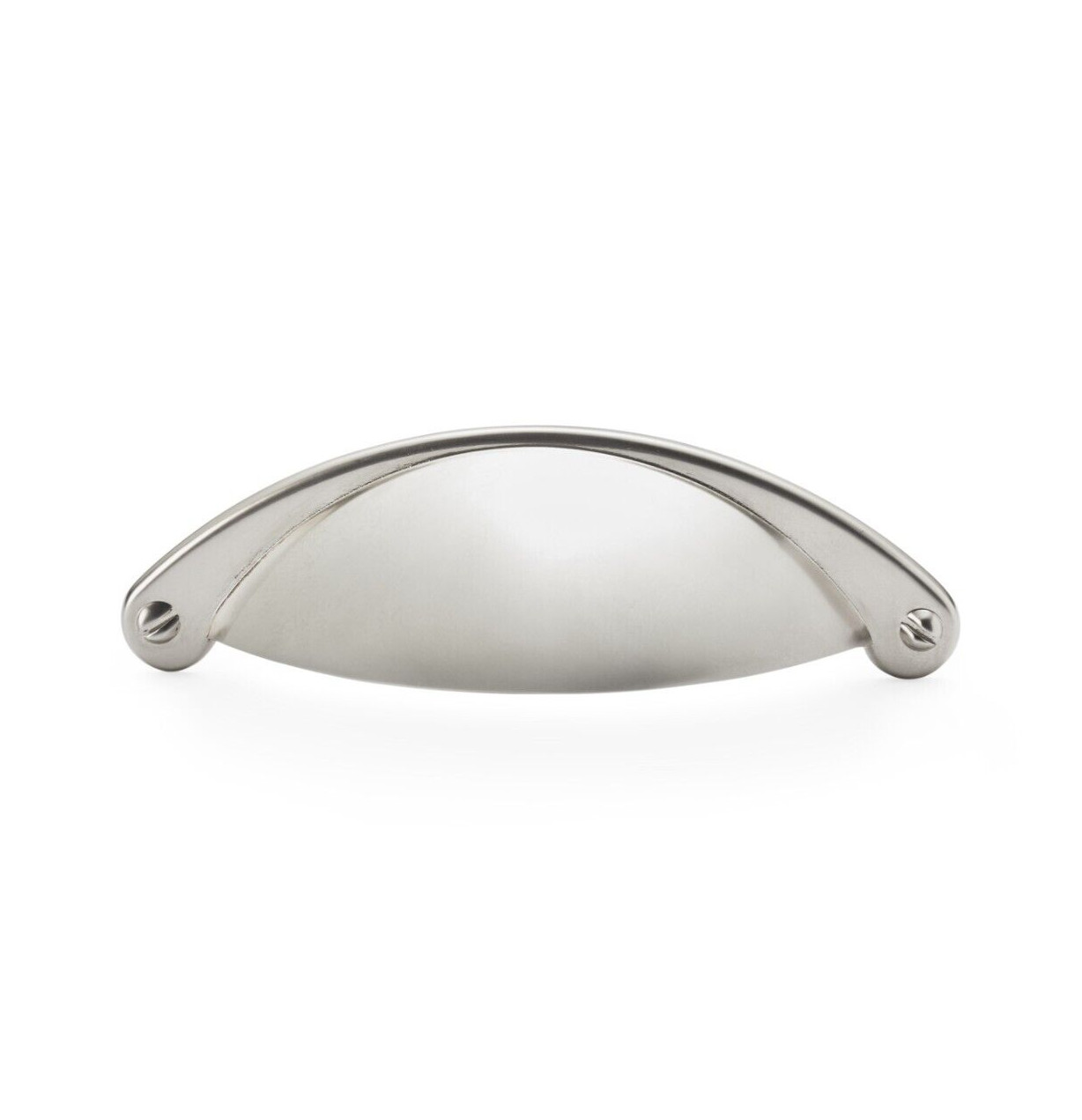 64mm Satin Nickel Cup Cabinet Handle Cupboard Door Drawer Grey Pull Renovation