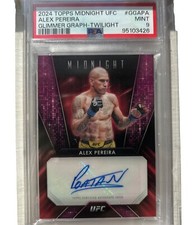 ALEX PEREIRA 2024 TOPPS MIDNIGHT UFC GLIMMER GRAPHS AUTO /49 Psa 9 CHAMA