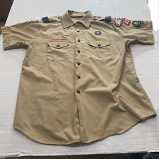 VTG Boy Scouts of America Uniform Men's Shirt XL Texas Patch Den Leader