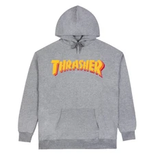 Thrasher Magazine STACKED PULLOVER Skateboard Hoodie GREY