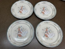 4 International  Stoneware MARMALADE 7 1/2" Salad/Dessert Plates GEESE GOOSE