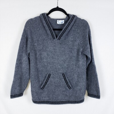 Signature Imports Alpaca Sweater Womens S Hooded Gray Preppy Cozy Scandi Soft