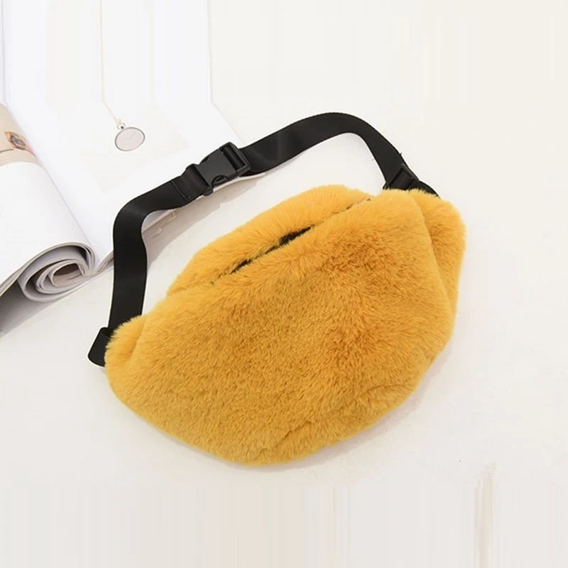 Fanny Pack Women Faux Fur Waist Bag Winter Chest Bag Girl Waist