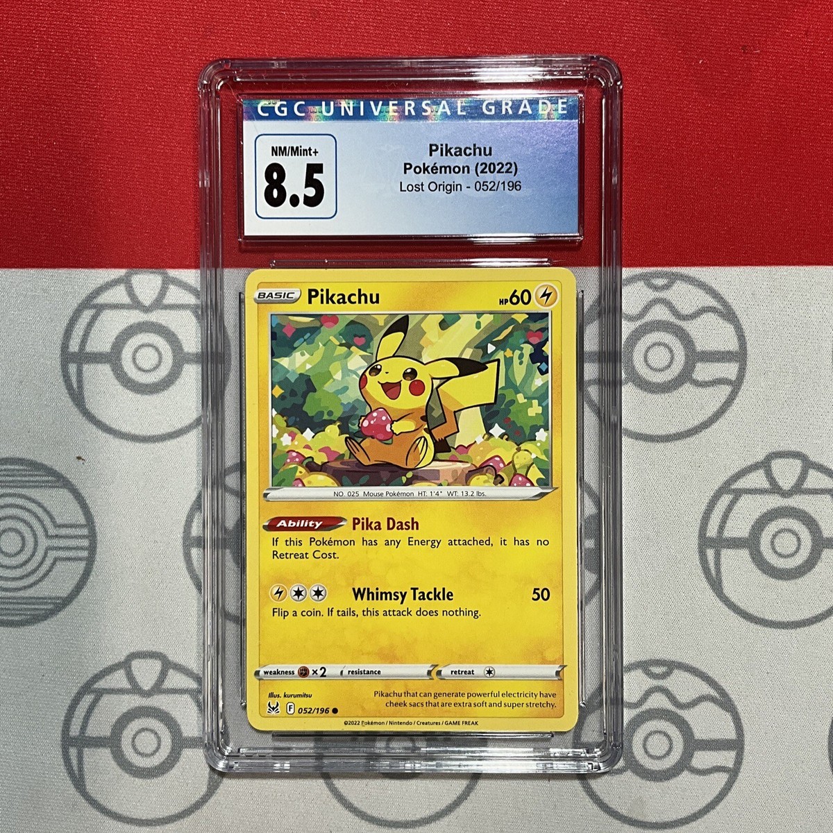 CGC 8.5 NM/MINT+ Pikachu 052/196 2022 Pokemon Lost Origin 4063 | eBay