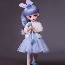 Muñeca 1/6 BJD Muñeca 12 pulgadas Niña Muñeca con Pelucas Vestido Ropa Maquillaje Conjunto Completo Juguete para Niños