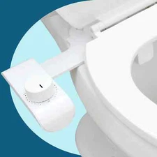 Bidet with Dual Nozzles, Self-Cleaning, Non-Electric, Pearl White, Modern Design