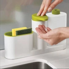 New Organizer for Bathroom and Kitchen 2 Containers and a Sponge Brush Holder.