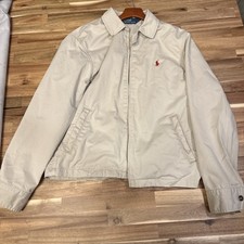 Vintage 90  s Polo Harrington Jacket White Mens Size Med Preppy