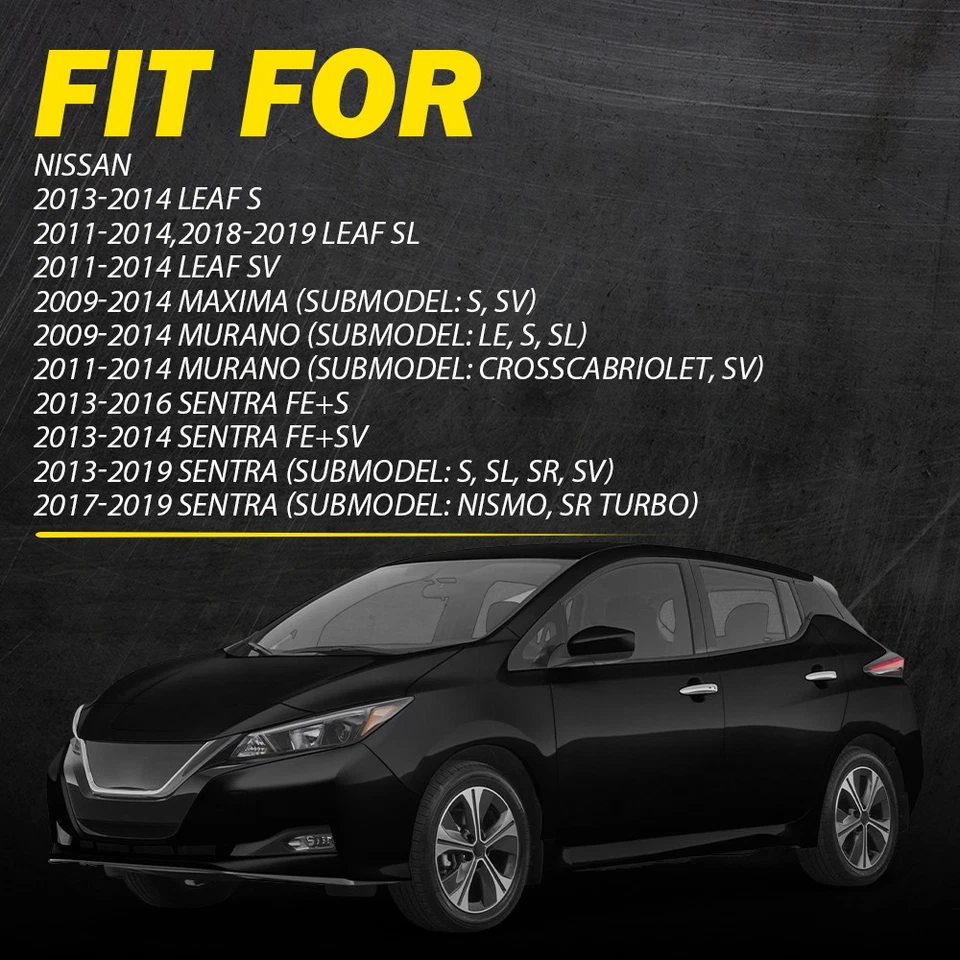 Front+Rear Outside Handle Door For 2009-2014 Nissan Maxima 2011-2014 Leaf SV SL - Image 2 of 4