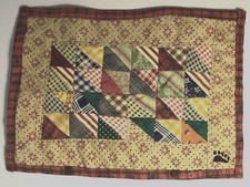 MINI QUILT - BOYD'S BEARS HANDMADE "TRIANGLES" MINIATURE QUILT - 8" x 6.5"