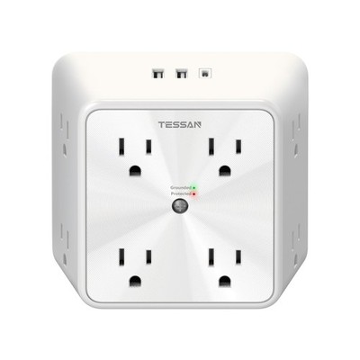 8 Outlet Extender Multi Plug Wall Adapter Surge Protector 1700J Wall Tap Adapter