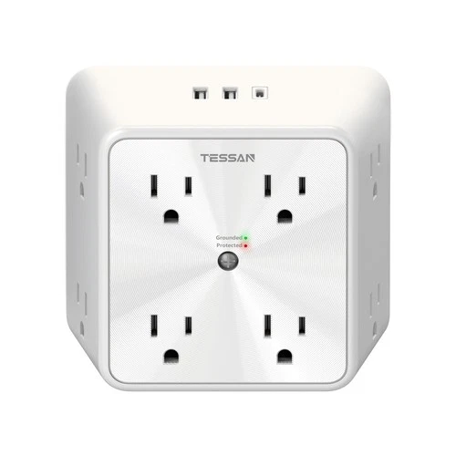 8 Outlets Extender Multi Plug Wall Adapter Surge Protector 1700J Wall Socket
