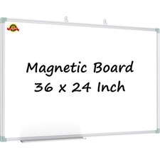 Lockways Magnetic Dry Erase Whiteboard 36x24 Inch, Silver Frame