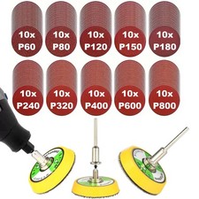 1x Schleifscheibe Schleifteller 100x Schleifpapier 50mm Dremel Proxxon mit Klett