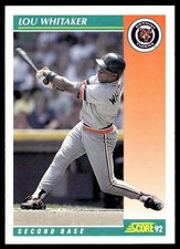 1992 Score Lou Whitaker Detroit Tigers #255