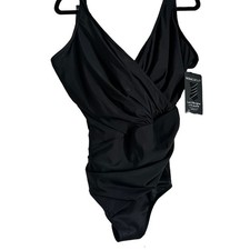 MiracleSuit Black Wrap OnePiece Swimsuit SZ - 18DDD NWT