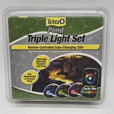 Tetra Pond Triple Light Set Remote-Controlled Color Changing LED For Pond New 