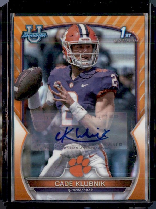 2022 1st Bowman Chrome U Orange Refractor Auto #42 Cade Klubnik /25