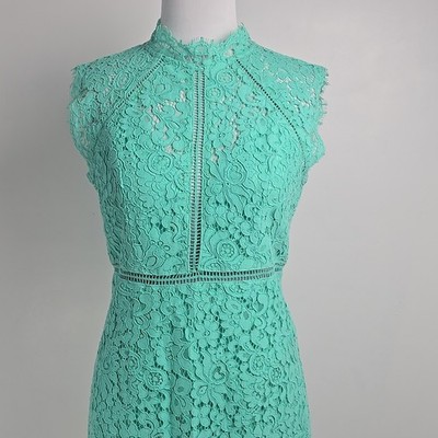 BARDOT All Over Lace Green Exposed Zipper Lined Sheath Dress Size 6 NWT |  eBay