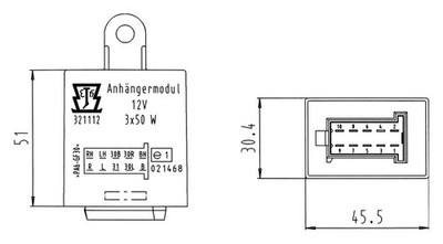 ERICH JAEGER Steuergerät, Anhängevorrichtung 12V Anhängermodul 321112