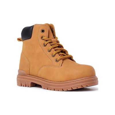 NEW Boys Tan Work Boots Trucker Brown Lace Up Street Wear Youth Teens Size 5 NWT