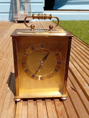 Vintage Staiger Messingoptik Quarz Kutschenuhr GERMANY 80er Jahre