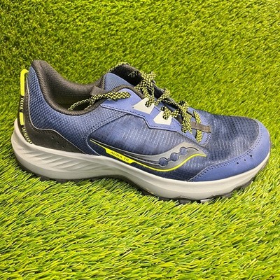 Saucony Aura TR Mens Size 10.5E Blue Volt Black Athletic Running Shoes Sneakers