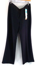 M&S Ladies Black Trousers Polyester Viscose Mix Work Smart Wear UK 14, NWT