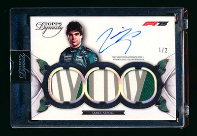 2025 Topps Dynasty F1 #SDTRA-LSTI Lance Stroll Black Triple Patch Autograph #1/2