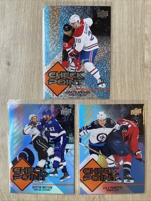 NHL Upper Decks Series 1 2024/25 Insert Checkpoint Sammelkarten 3 Stück