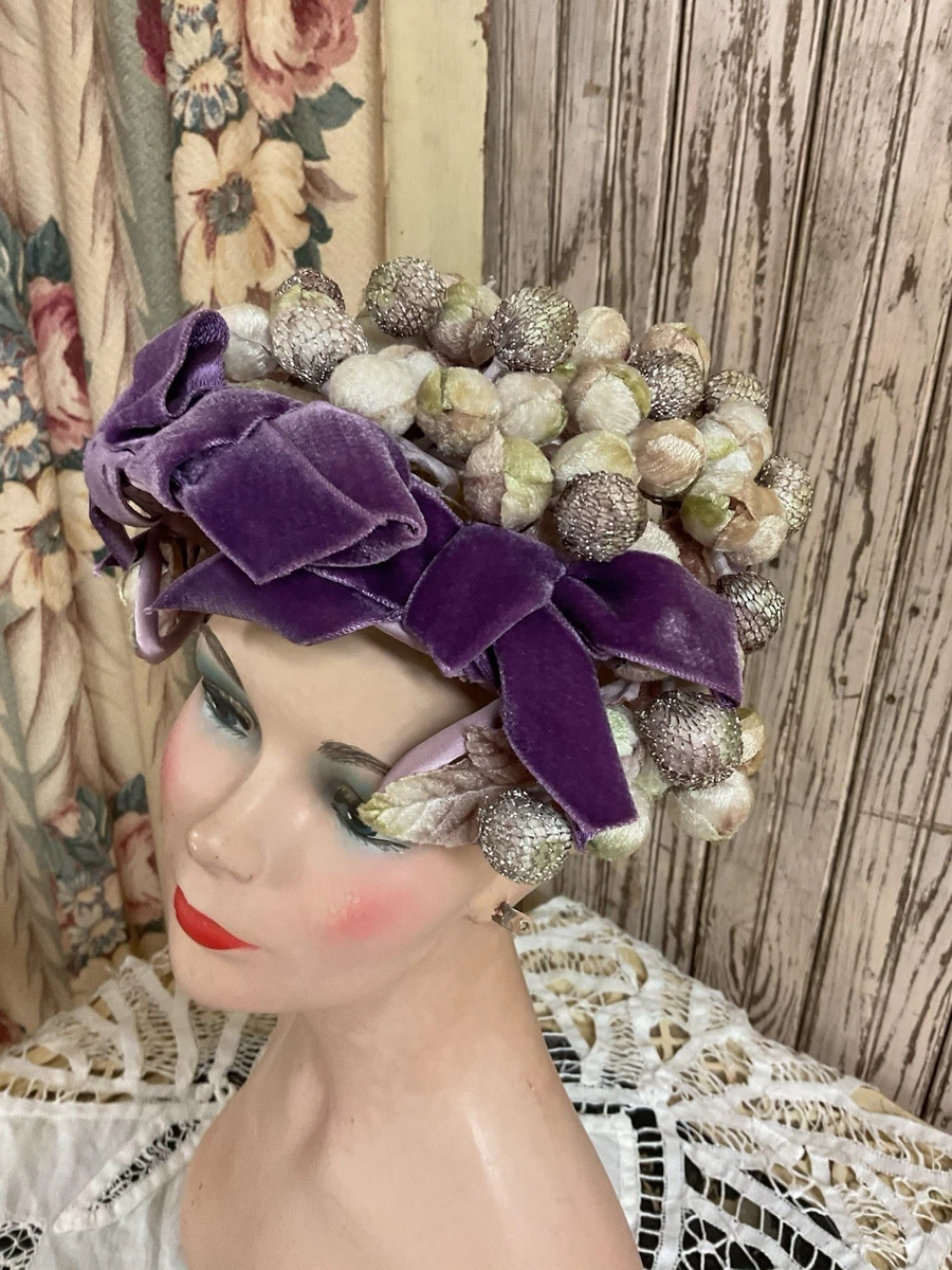 Purple 1950s Vintage Hats for Women for sale | eBay display picture 3