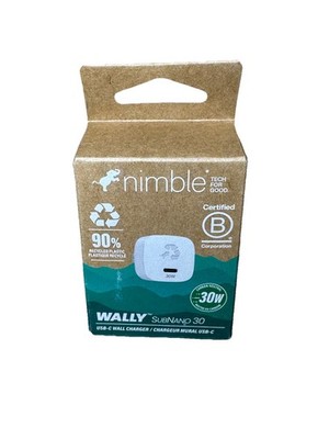 Nimble Wally SubNano 30W USB-C Wall Charger, PPS, Fast Charging Adapter, White