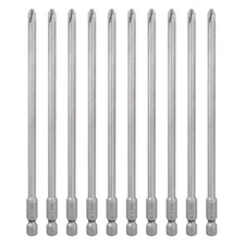 10pcs Magnetic Phillips Screwdriver Bit PH2 1/4" Hex Shank 150mm Long 5mm Rod