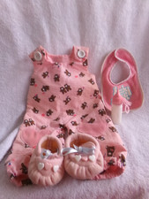 1985 Baby Talk Doll Outfit Romper Jumper. Bib, Shoes & Bottle