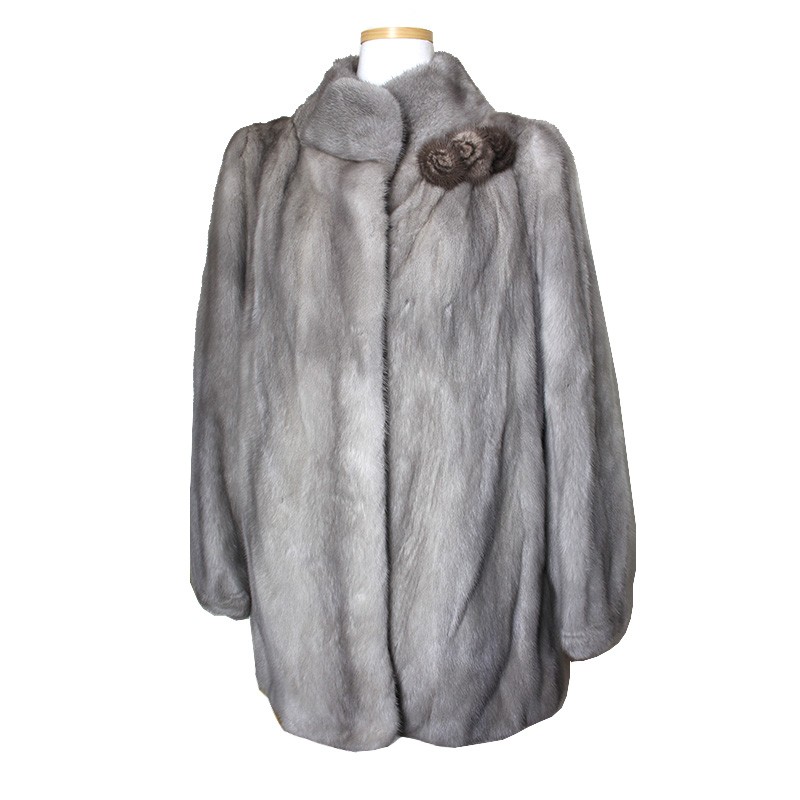 Mezzo cappotto visone grigio altra marca 55 66 72948680