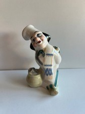 Vintage Ceramic Chef Figurine   Hand Painted   Porcelain Cook Statue   8 in