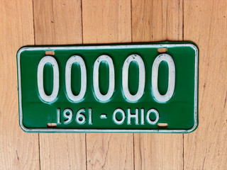 1961 Ohio Sample License Plate